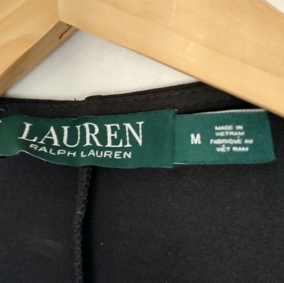 Lauren Ralph Lauren Classic Black Crop Sweater Cardigan Jacket Medium - Picture 5 of 7